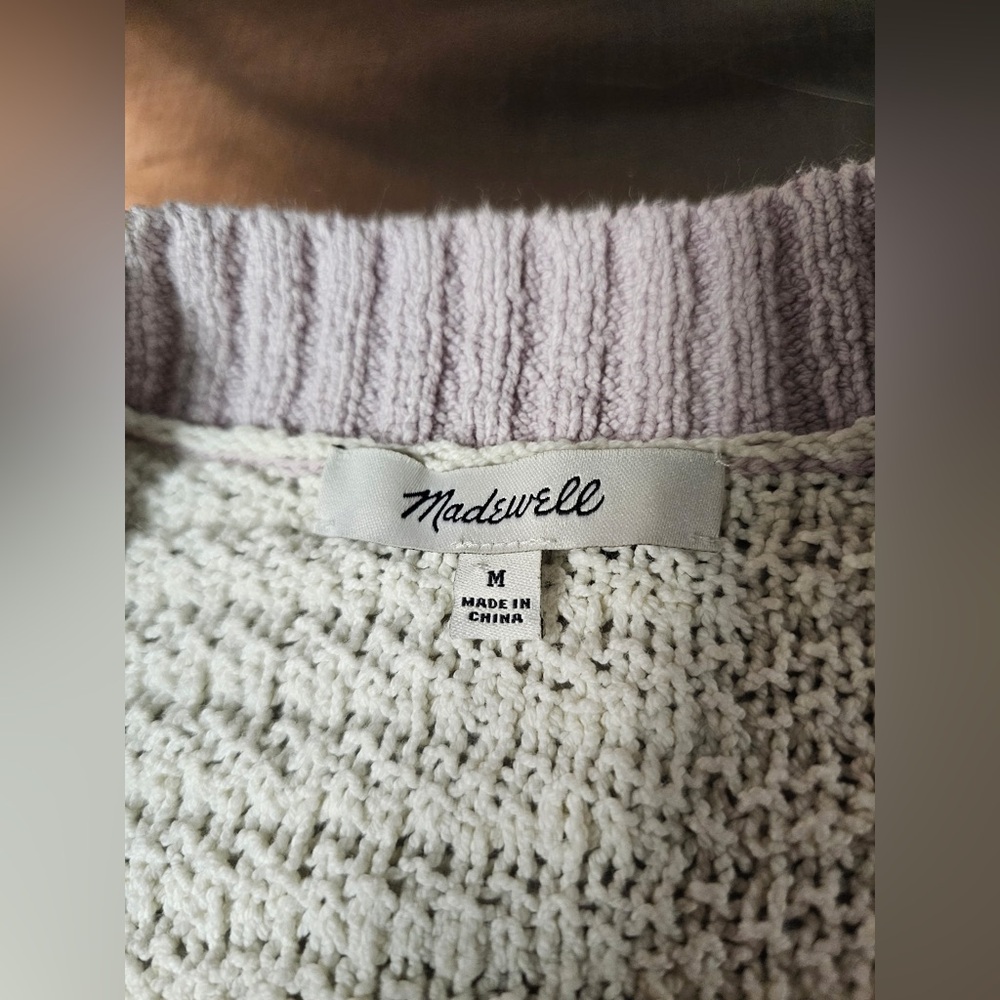 Madewell Cream and Lavender Cardigan - Picture 3 of 5